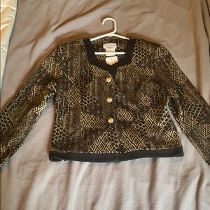 Lady Carol Petites size 6 metalic gold and black